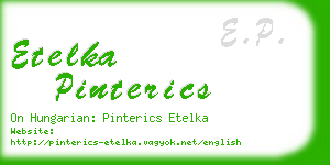 etelka pinterics business card